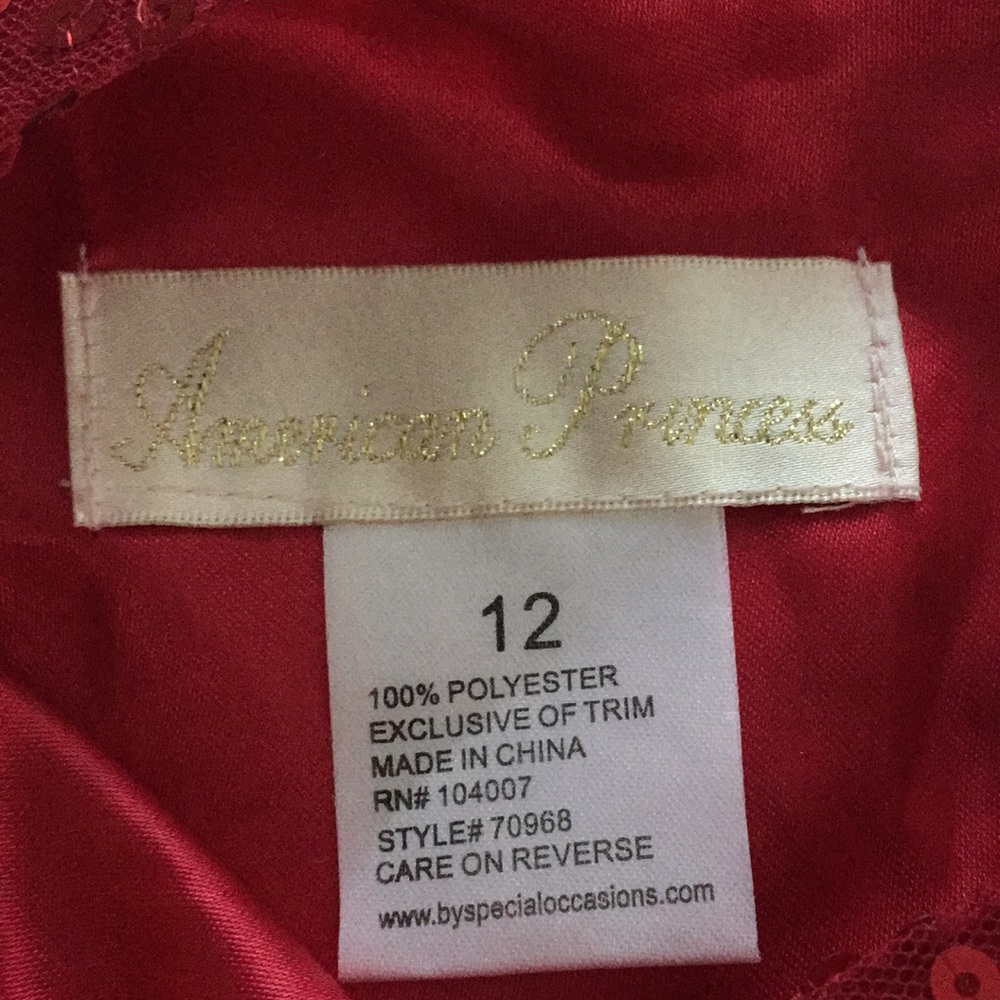 Red Ruffled Girls Formal Dress - Picture 3 of 5